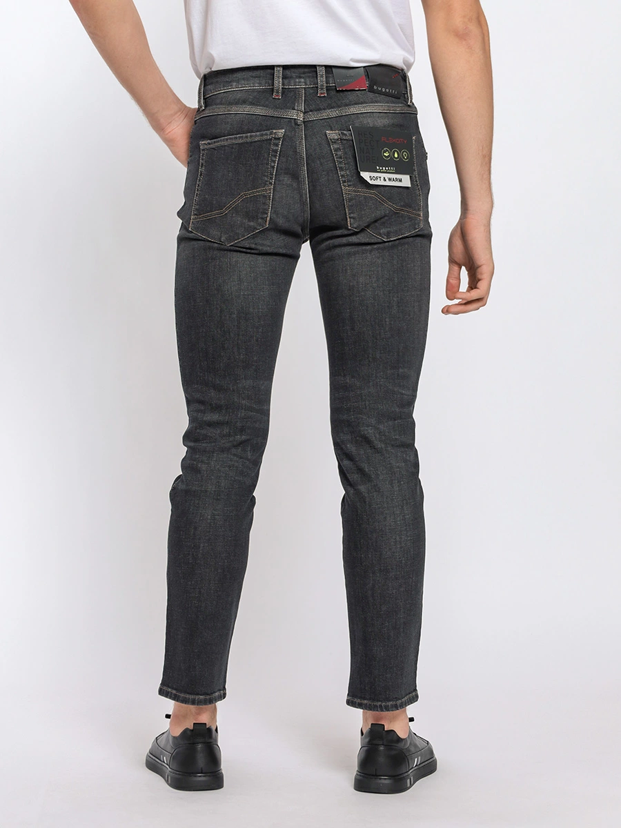 Классические темно-серые джинсы из стрейч-хлопка